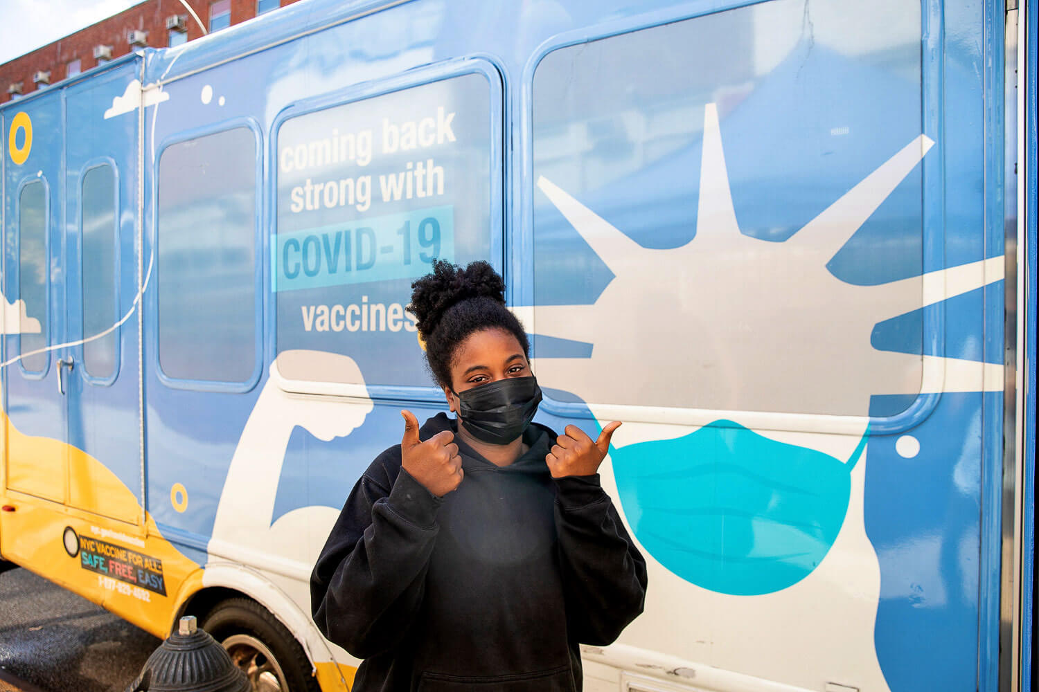 Two thumbs up for the COVID-19 vaccine. Both the Pfizer and Johnson & Johnson shots were available.