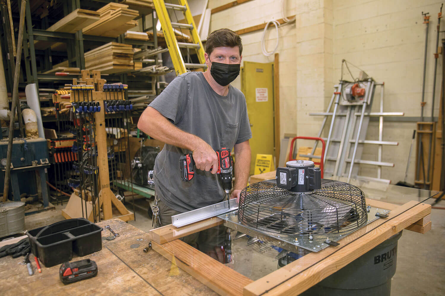 Over the summer, Carpenter Tom Doherty helped prepare the campus for the fall return.
