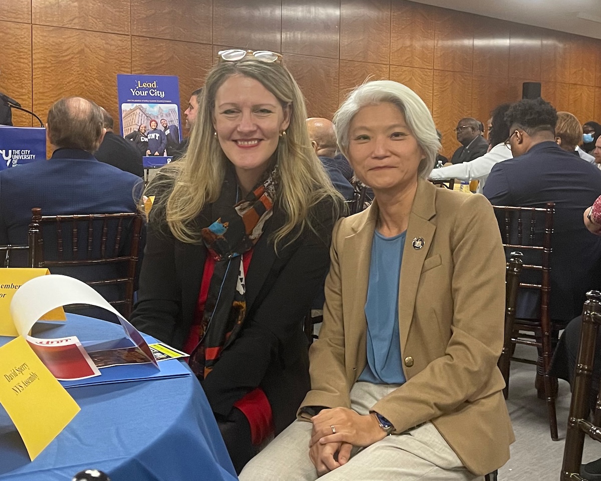 President Michelle J. Anderson met with elected officials during the Annual Legislative Conference of New York State Association of Black, Puerto Rican, Hispanic & Asian Legislators in Albany, New York, February 16–18, including State Senator Iwen Chu ’07 M.A. (top photo) and State Comptroller Thomas P. DiNapoli.
